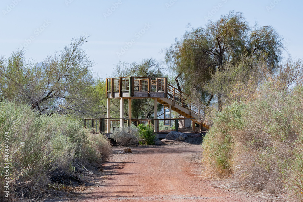 Sunny view of the landscape in Henderson Bird Viewing Preserve