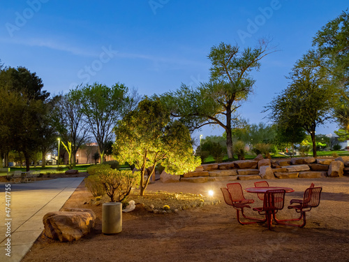 Photography Night view of the campus of  Nevada Las Vegas