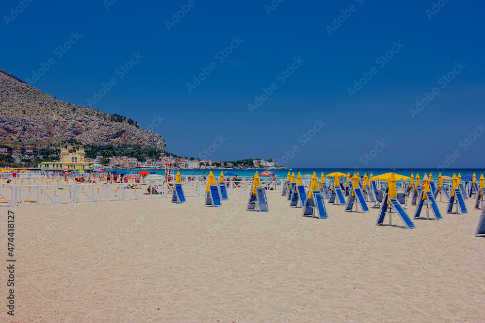 Wonderful view of Mondello Beach (Palermo - Sicily)