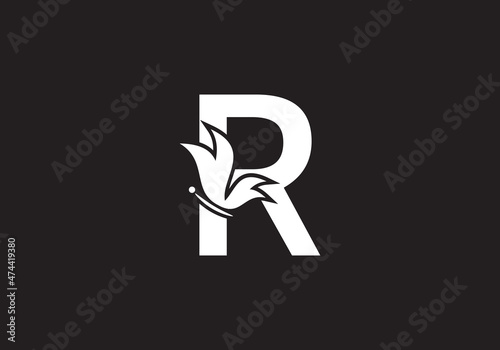this is a creative letter R add butterfly icon design