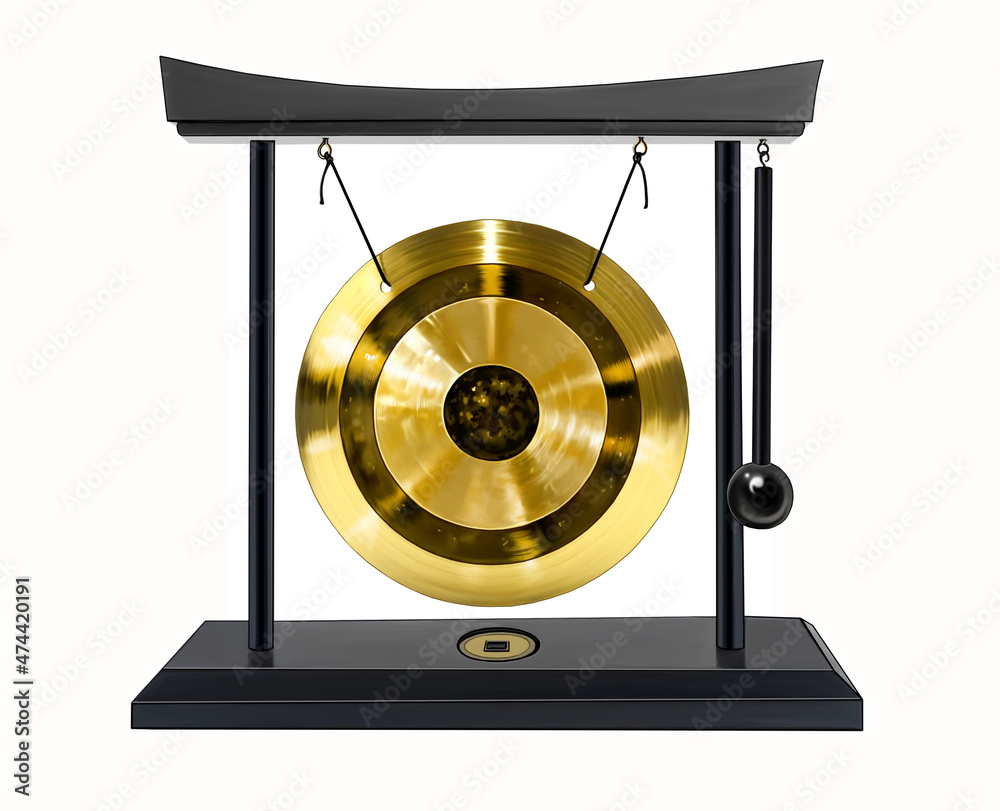 Le Gong Est Ce Type De Percussion Gong, percussion musical instrument Illustration Stock | Adobe Stock