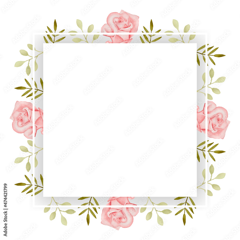Beautiful flower square frame