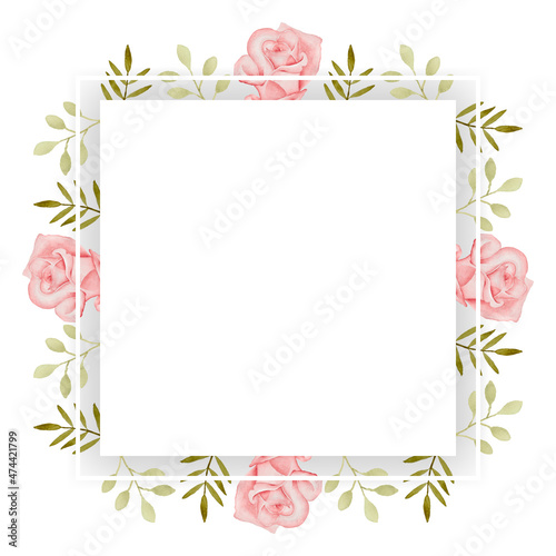Beautiful flower square frame