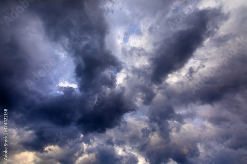 Big summer storm clouds. Worsening weather. Natural abstract background.