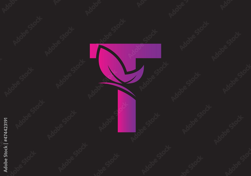this is a creative letter T add butterfly icon design