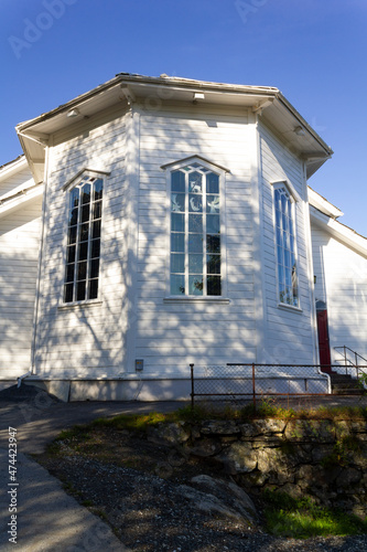 White wooden church windows photo