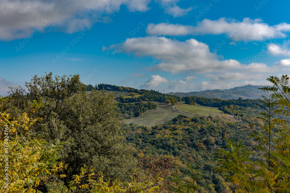 Panorama on the countryside near Pomarance Alta val di Cecina Tuscany Italy Panorama on the countryside near Pomarance Alta val di Cecina Tuscany Italy