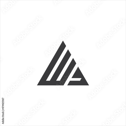 triangle letter wa logo design