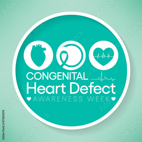 Congenital Heart defect (CHD) awareness week is observed every year from February 7 to 14th, is a problem within the structure of the heart that is present at birth. Vector illustration