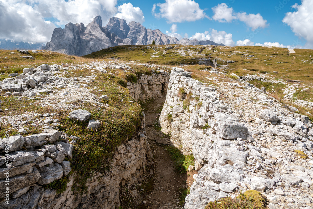 Monte piano, remnants of the world war, Dolomiti, Italy