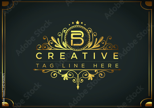 Luxury, simple, minimal and elegant PS logo design. Vector illustration template.