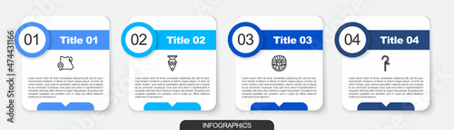 Set line Map of Egypt, Egyptian vase, pharaoh and Crook. Business infographic template. Vector