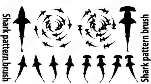 Shark silhouette.Make movement with a pattern brush.
