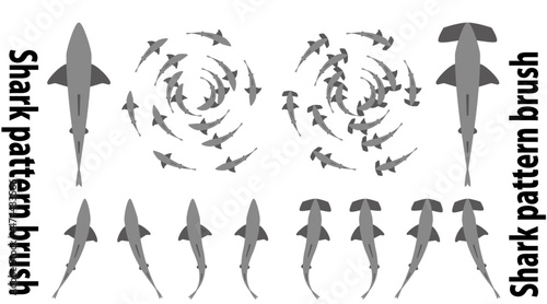 Hammerhead shark illustration.Make movement with a pattern brush.