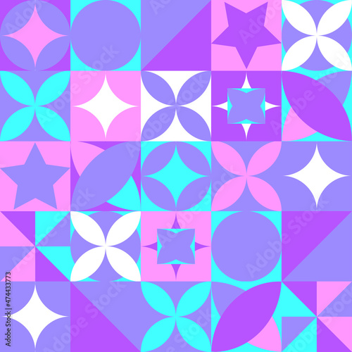 Abstract geometric monochrome background. Very peri color of the year 2022. Colorful pastel tiles. Mosaic vector pattern