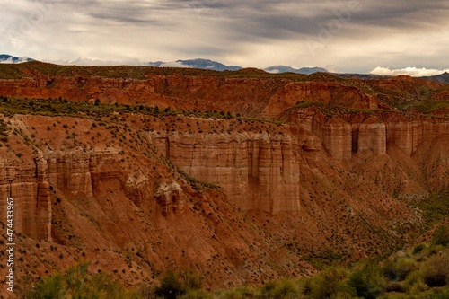 Crests and cliffs of the Badlands of Gorafe - Granada. photo