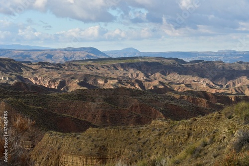 Crests and cliffs of the Badlands of Gorafe - Granada. photo