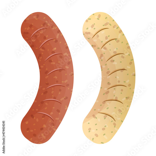 Sausage beef and chicken concept meat illustration vector