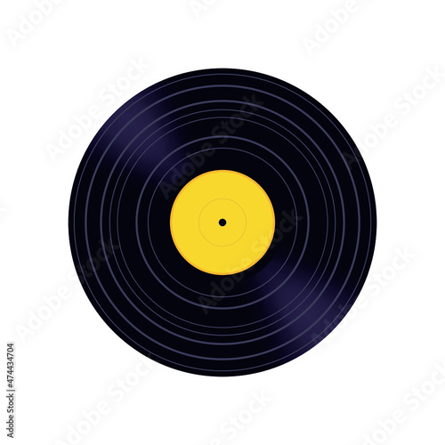 Vinyl record icon on a white background for the design of your website  logo. A musical symbol. gramophone record