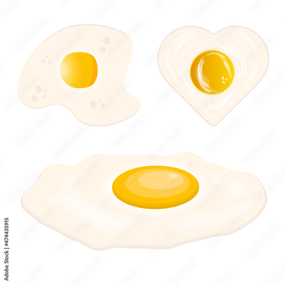 Fried egg smashed concept food illustration vector Fried egg smashed concept food illustration vector