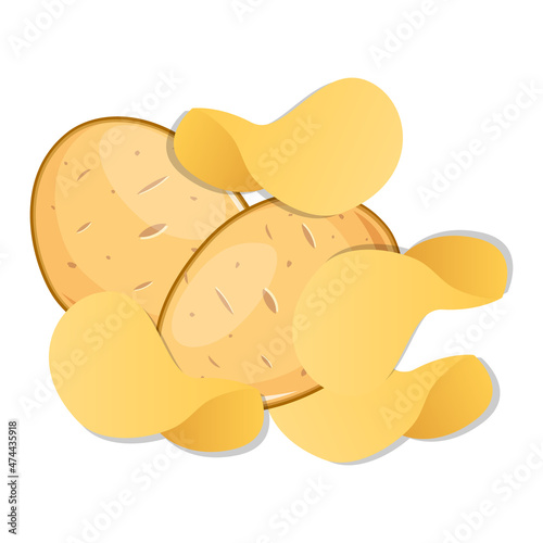 Chips potatoes isolated concept vector food