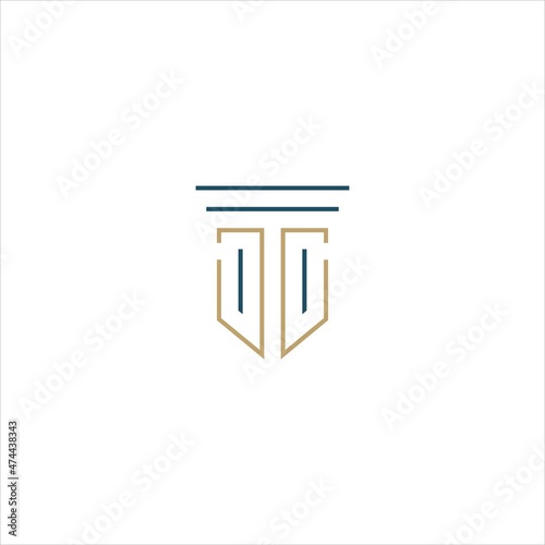 letter t j logo vector template law