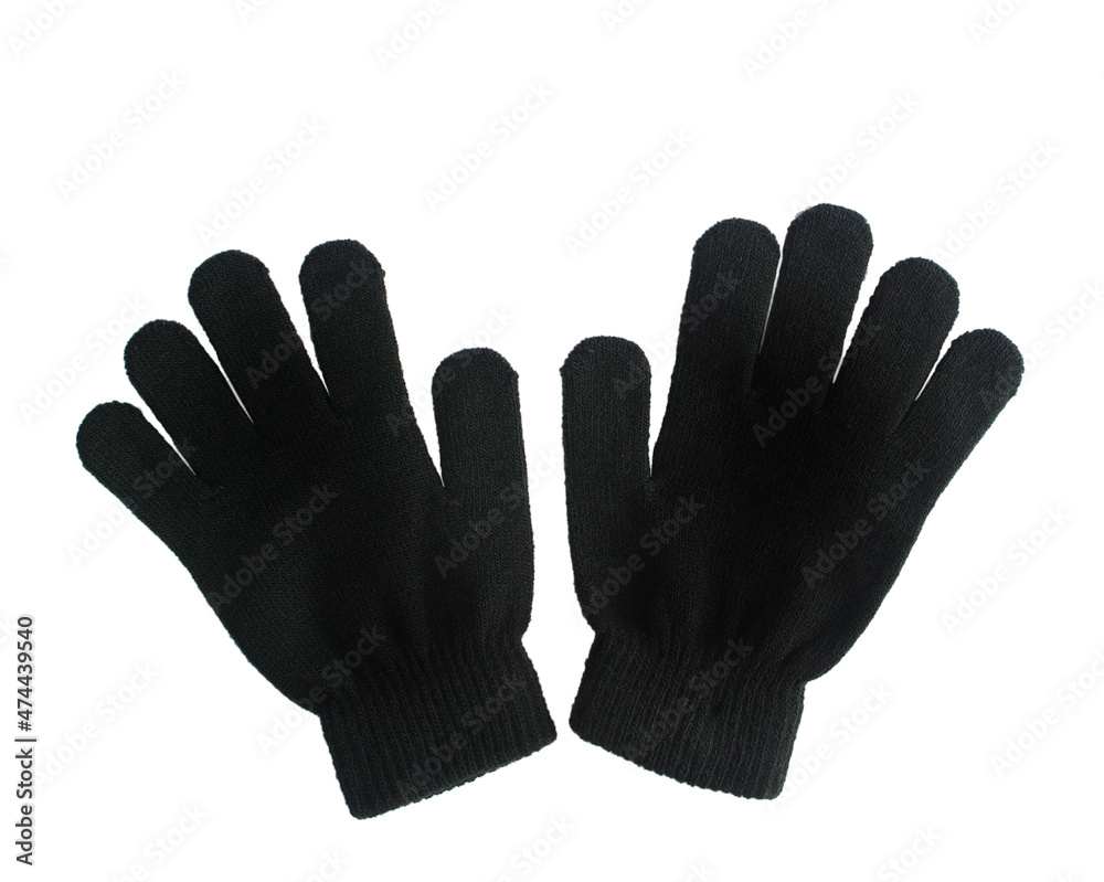 Obraz premium Black gloves isolated on white background