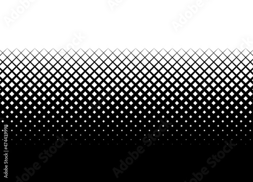 Abstract smooth transition from black to white modern geometric pixel pattern. Black and white vector background.