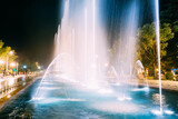 Batumi, Adjara, Georgia. Singing And Dancing Fountains Is Local Landmark At Boulevard Fountains. Night Illuminations