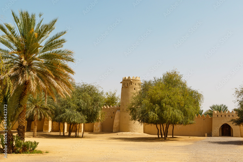 Exterior and towers of the Al Jahili Fort in Al Ain, Abu Dhabi, United Arab Emirates, Arabia Exterior and towers of the Al Jahili Fort in Al Ain, Abu Dhabi, United Arab Emirates, Arabia