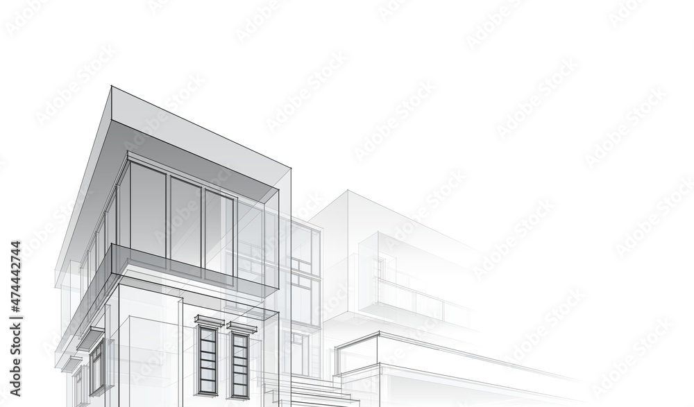 architectural sketch of a building architectural sketch of a building