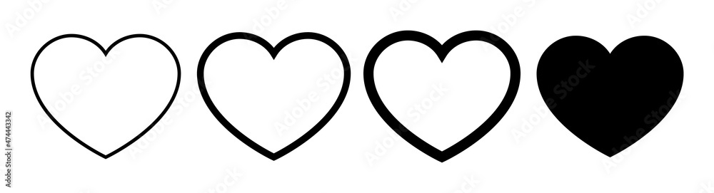 Heart Vector Icons. Set of Love symbols Heart Vector Icons. Set of Love symbols