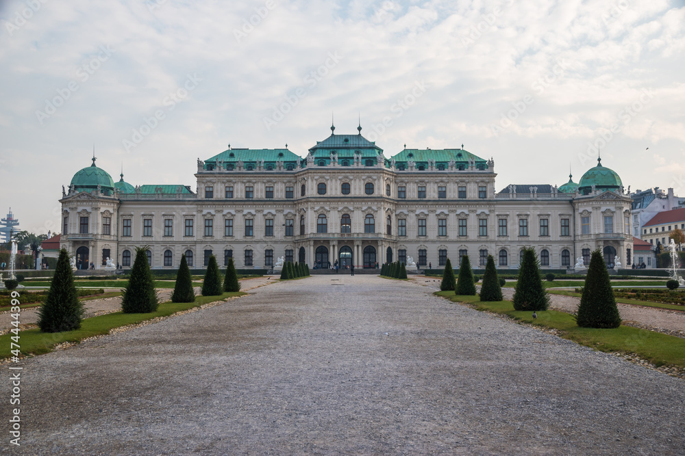 Vienna, Austria, October 2018 - beautiful view of Belvedere Palace