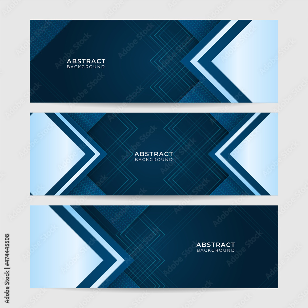 Light Dark Blue Abstract Geometric Wide Banner Design Background Light Dark Blue Abstract Geometric Wide Banner Design Background