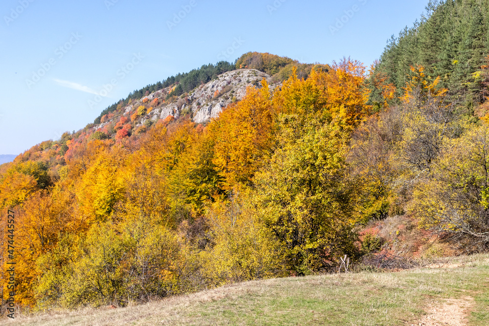 Autumn Landscape of Erul mountain near Kamenititsa peak, Bulgaria