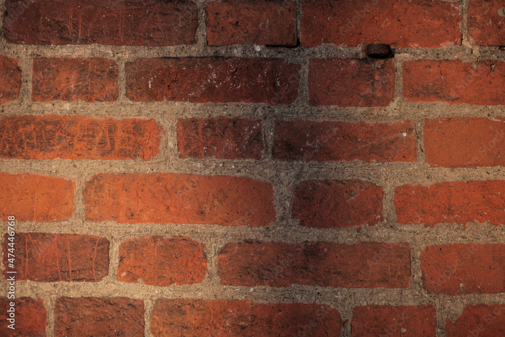 Naklejka premium Brickwork close-up. Brick wall.