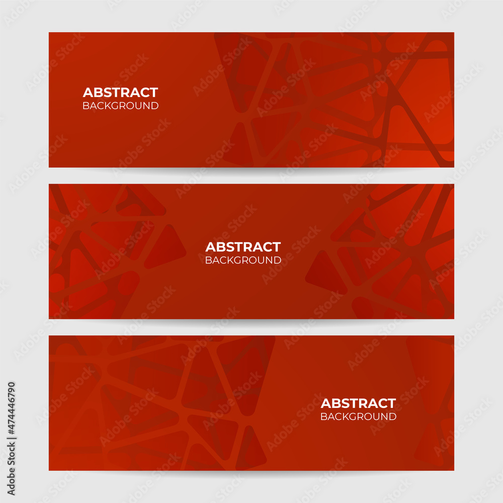 Fototapeta premium Groove Red Abstract Geometric Wide Banner Design Background