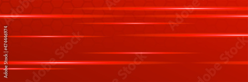 Flash Light Red Abstract Geometric Wide Banner Design Background