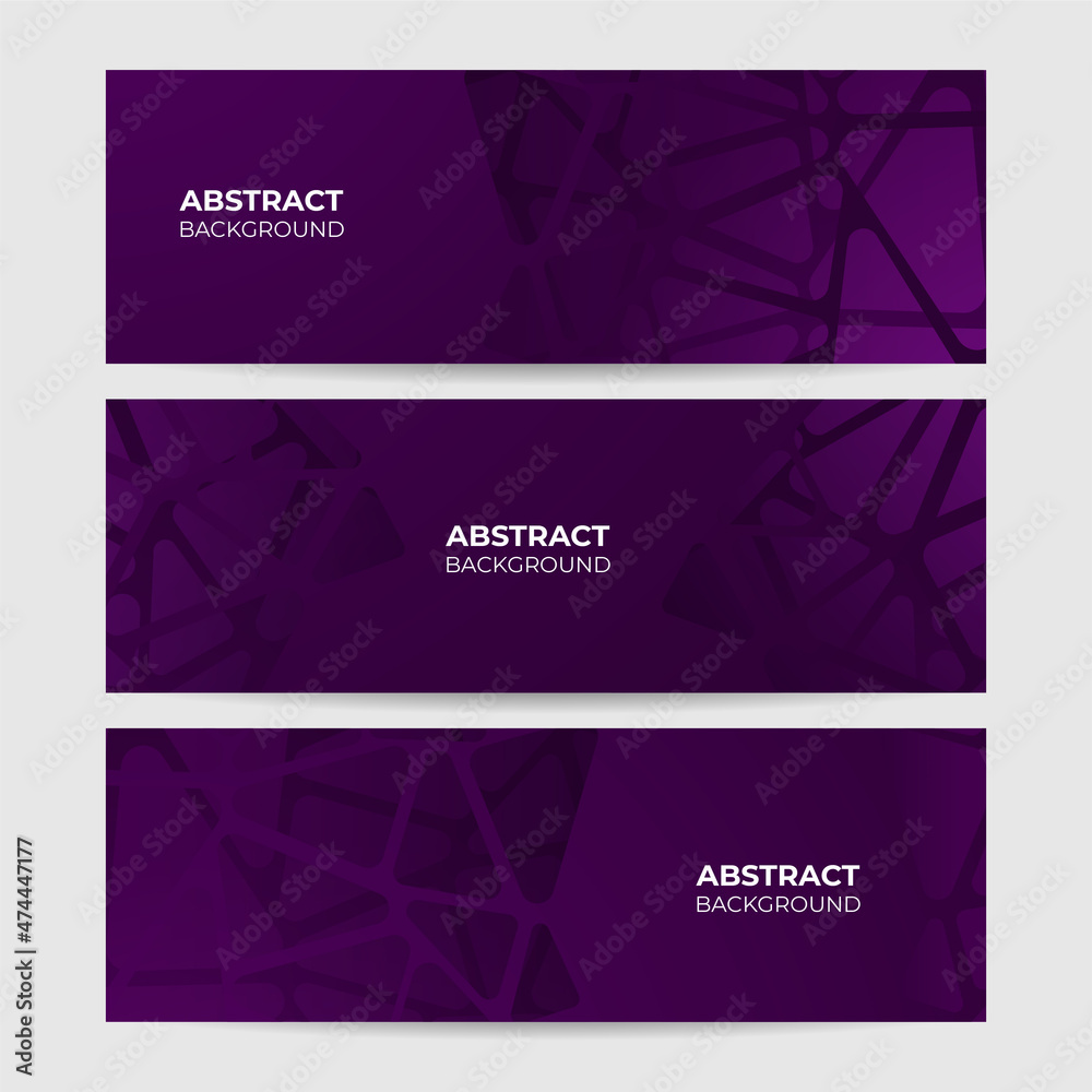 Groove Purple Abstract Geometric Wide Banner Design Background