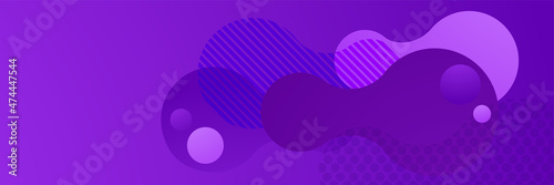 Wave Bloob Purple Abstract Geometric Wide Banner Design Background