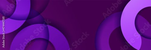 Slab Circle Tech Purple Abstract Geometric Wide Banner Design Background
