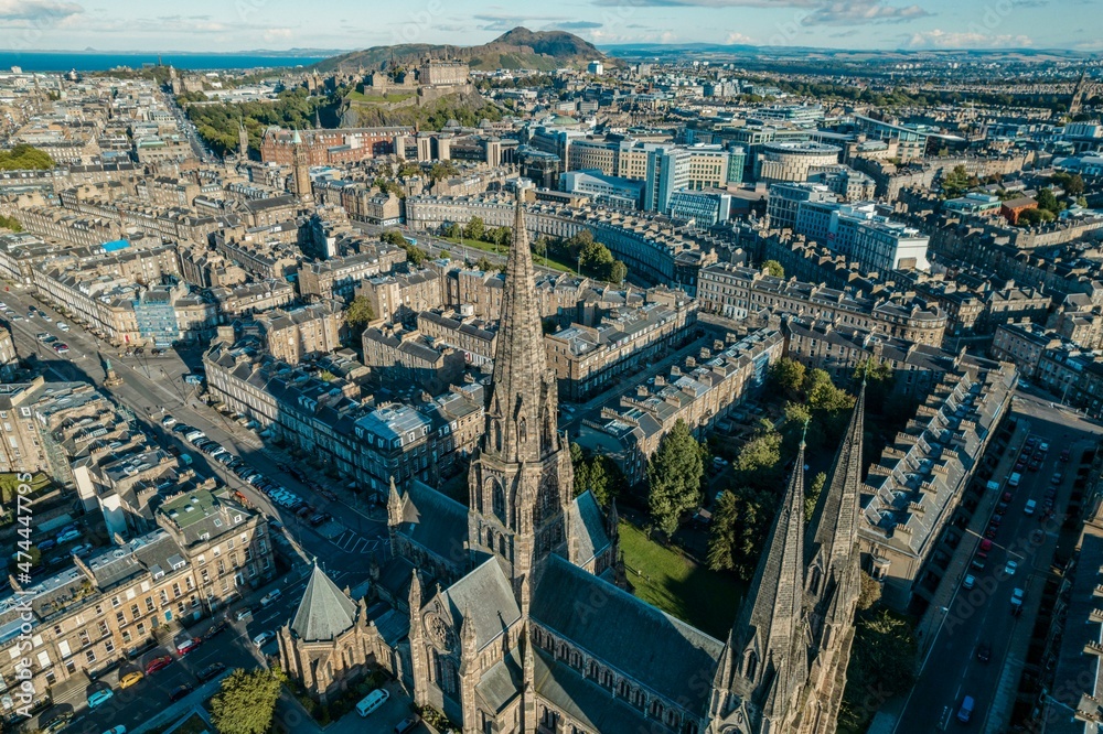 Fototapeta premium St Mary's Cathedral, inspired by the Mother Church of the Anglican Communion is located in Edinburgh, Scotland. St Mary's Cathedral is the largest Catholic cathedral in Scotland historic beauty