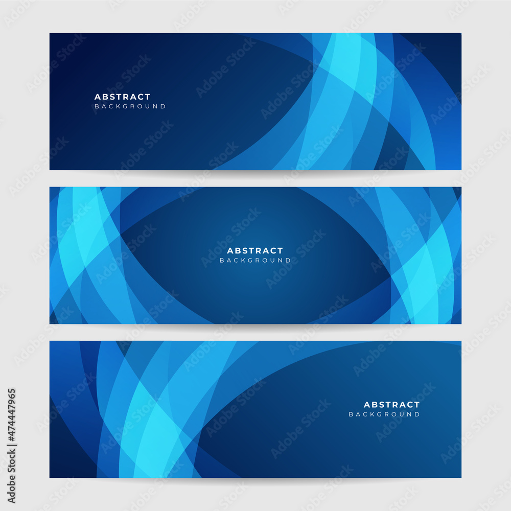 Wave Tech Transparant Blue Abstract Memphis Geometric Wide Banner Design Background