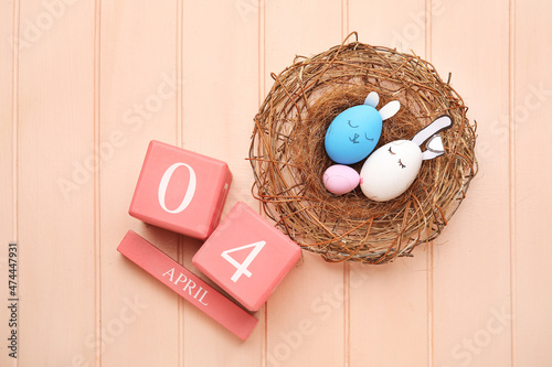 Calendar with date of April...