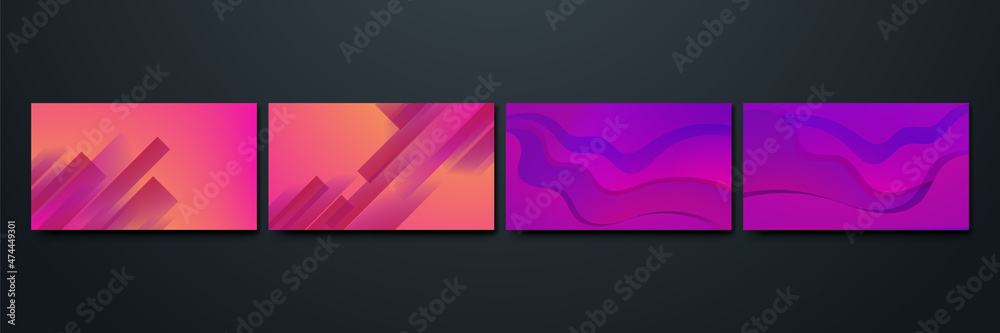 Line and wave Peach purple Colorful Abstract Geometric Design Background