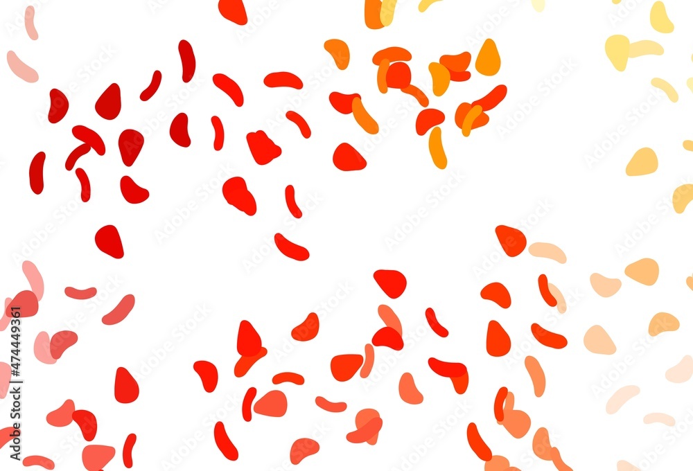 Light Red, Yellow vector pattern with chaotic shapes. Light Red, Yellow vector pattern with chaotic shapes.