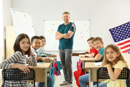Pupils and teacher during l...