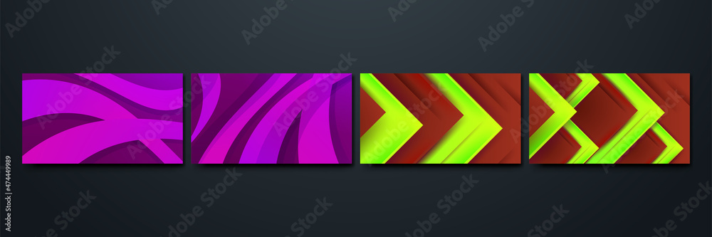 Layer Shape red purple and green Colorful Abstract Geometric Design Background
