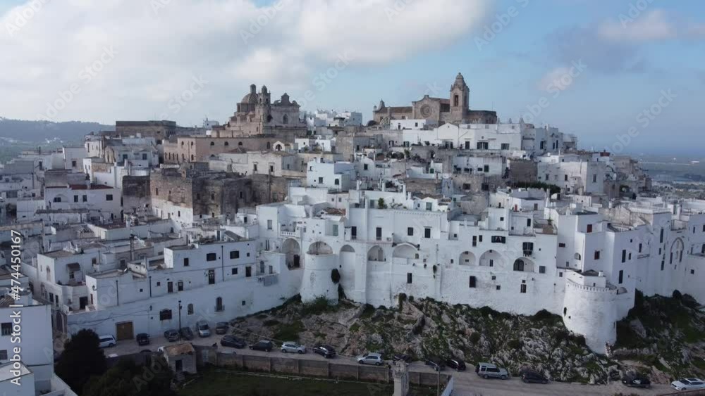 Aerial view over Ostuni in Italy also called the white city - travel photography Aerial view over Ostuni in Italy also called the white city - travel photography