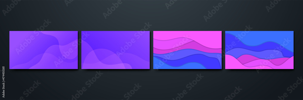 Fluid bloob purple pink and blue Colorful Abstract Geometric Design Background